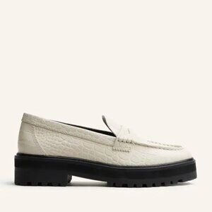 Reformation Agnes Chunky Loafer - Almond Croc-Effect